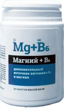 Купить магний+В6 таб 60 шт (магния цитрат+пиридоксина гидрохлорид) от 179 руб. в городе Владивосток в интернет-аптеке Планета Здоровья, инструкция по применению, аналоги