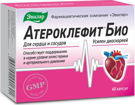 Купить атероклефит Био капс 60 шт, для сердца и сосудов от 765 руб. в городе Кимры в интернет-аптеке Планета Здоровья, инструкция по применению, аналоги